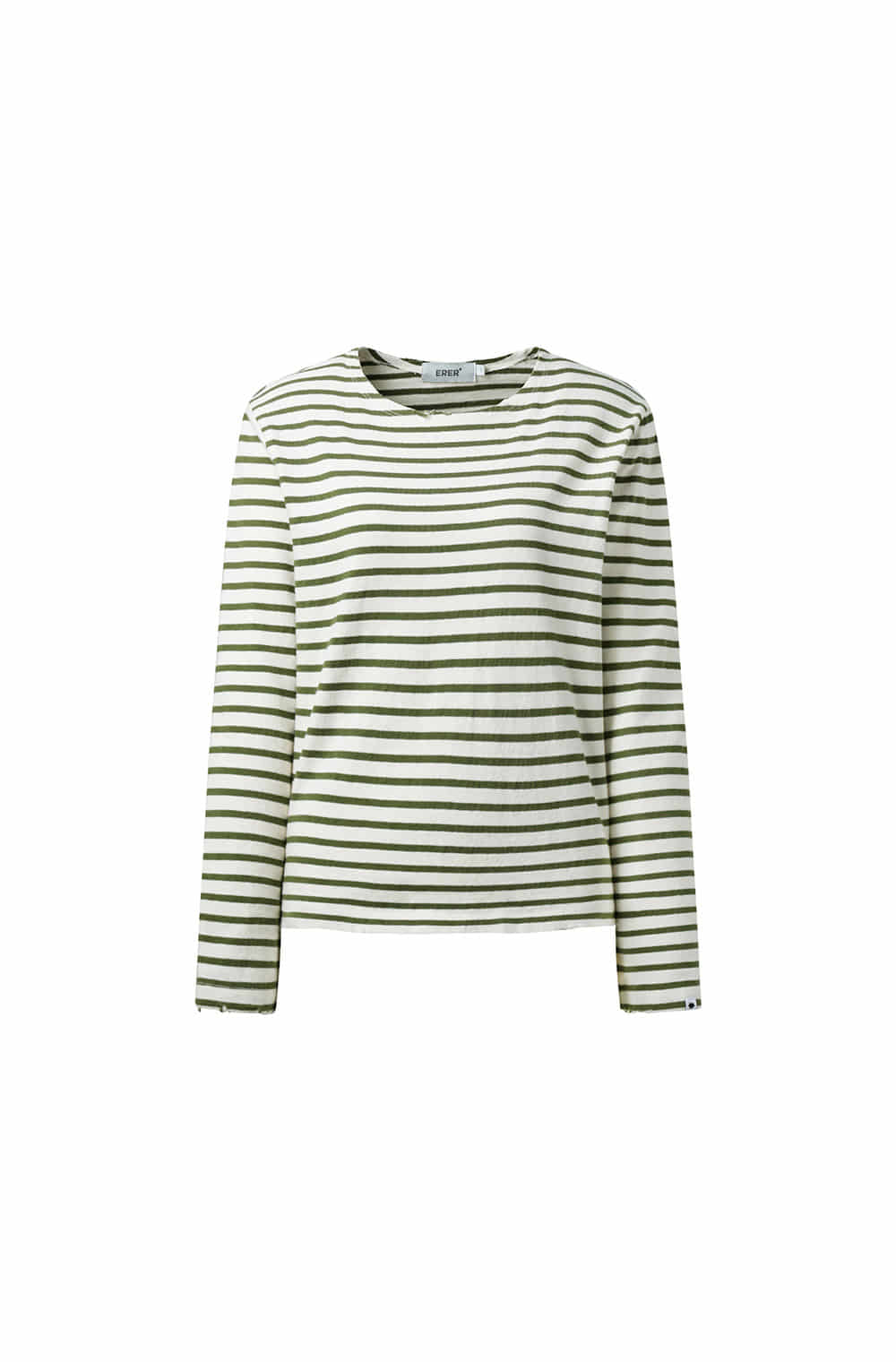 Striped vintage washing long sleeve Khaki