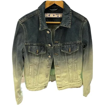 Off-White Denim Degradé Effect Jacket Blue Size 40 IT