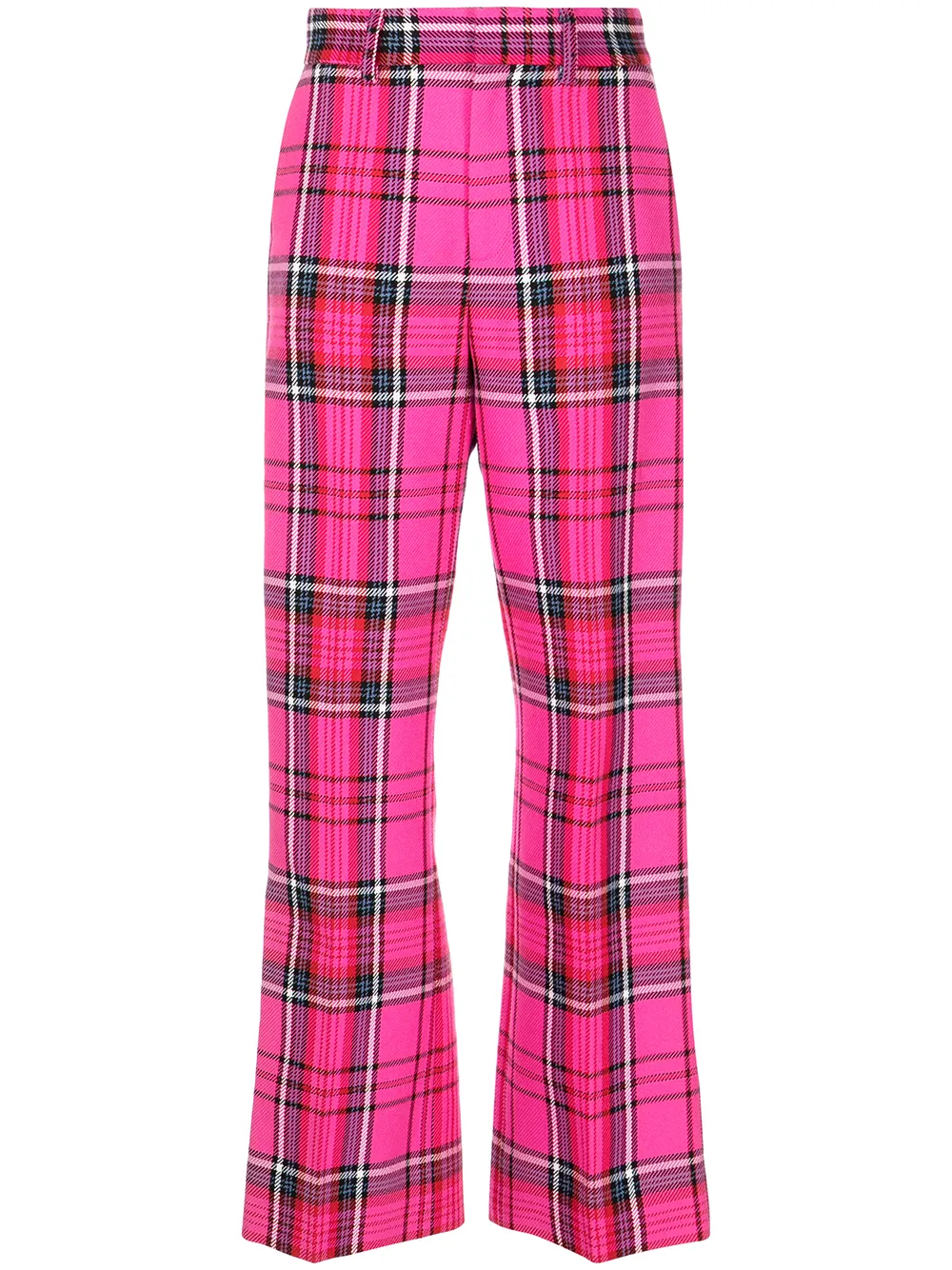 Cut-detail Check Trousers