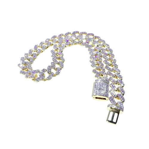 TIKOONZ ICED OUT CUBAN LINK CHAIN 14MM TWO TONE - 타이쿤즈 아이스아웃 쿠반링크 체인 14MM 투톤