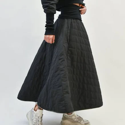 Handmade Quilted A-Line Maxi Skirt