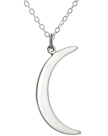 925 Sterling Silver Crescent Moon Necklace