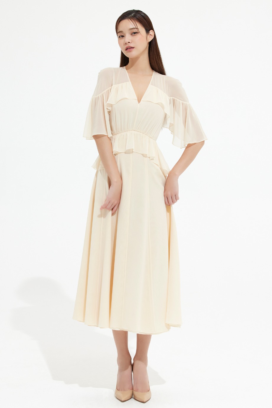 Silk Chiffon Flowy Dress