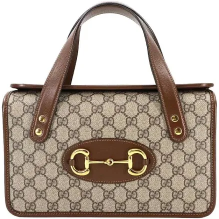 Gucci Women's Horsebit 1955 Leather-Trimmed Canvas Tote