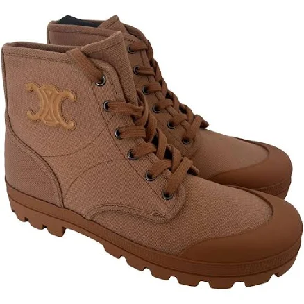 CELINE Women's Patapans Lace-Up Canvas Boots