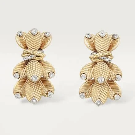Cartier Yellow Gold And Diamond Grain de Café earrings