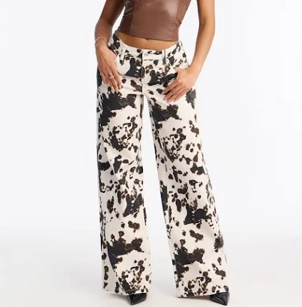 Fashion Nova Women's One Trick Pony Twill Rigid Wide Leg Pants