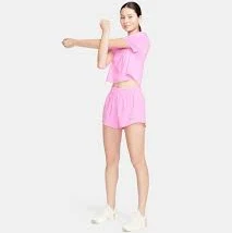 Nike Women's One Dri-FIT Mid-Rise 3" Brief-Lined Shorts, XS - Playful Pink
