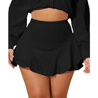 Avidlove Women's Ruffle Trim High Waist Mini Skirt