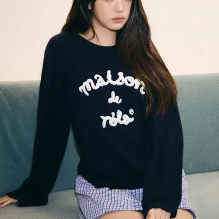 MAISON de ROLA PATCHWORK KNIT NAVY