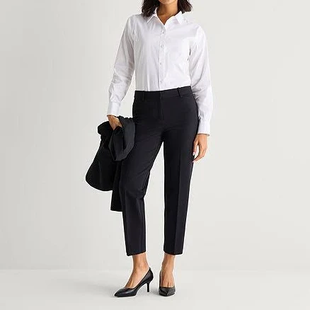 Liz Claiborne Women's Emma Mid Rise Straight Ankle Pants