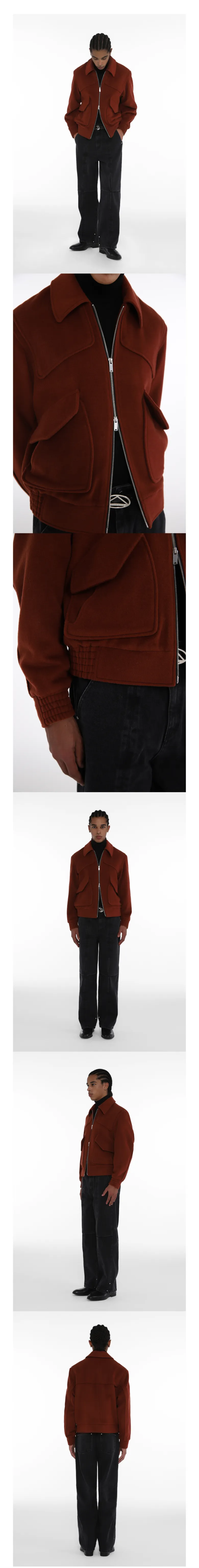 Wool Patch Blouson - Brick