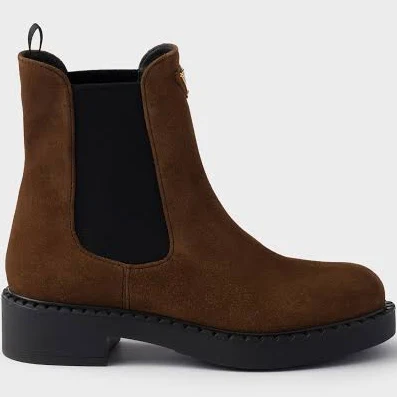 Prada Women's Brushed Leather Chelsea Boots