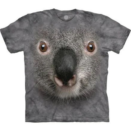 The Mountain 3574 Grey Koala Face T-Shirt Adult