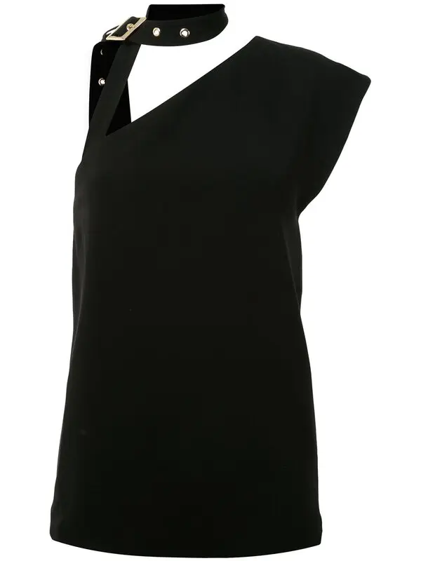 Matte Crepe Belted Neck Top