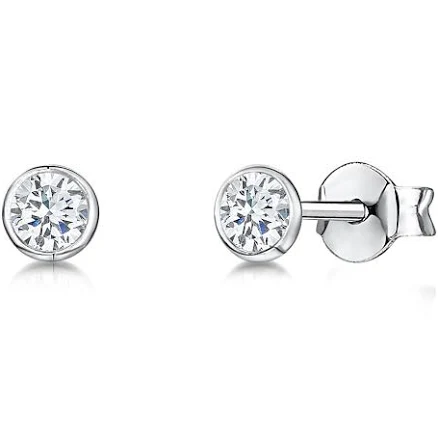 JOOLS Sterling Silver Cubic Zirconia Rubover Earrings