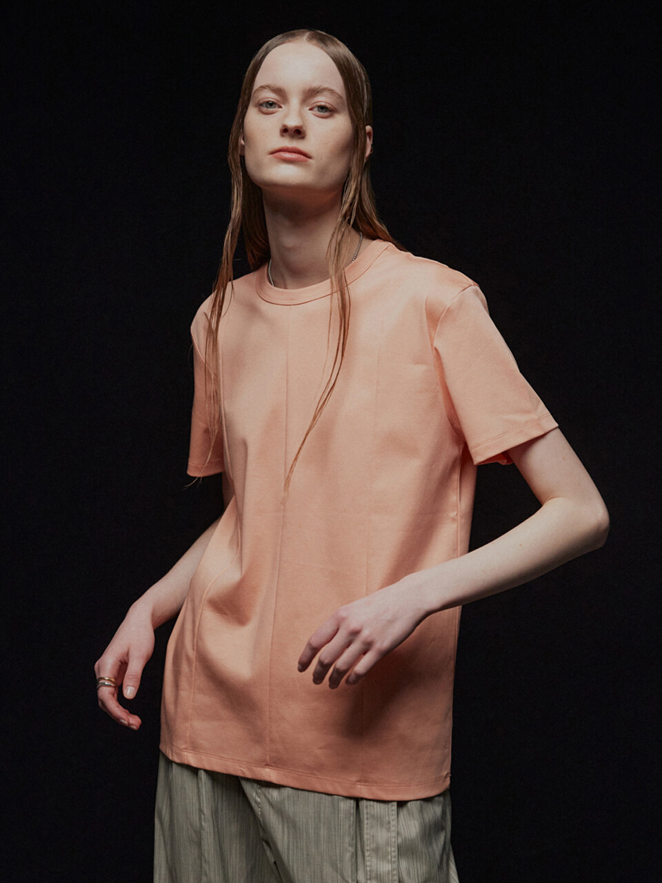 Incision Basic Crewneck T-shirt_Orange
