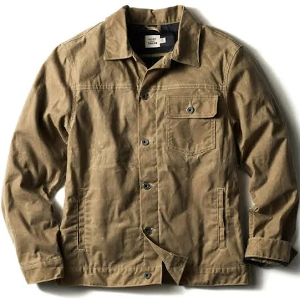 Huckberry Men's Waxed Flannel-Lined Trucker Jacket