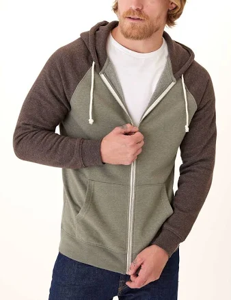 Triblend Raglan Colorblock Zip Fleece Hoodie