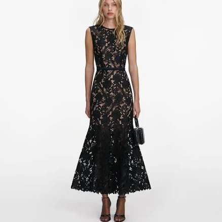 Self Portrait Guipure Lace Midi Dress