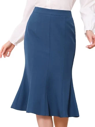 Daring Diva Women's High Waist Ruffle Hem Pencil Skirt