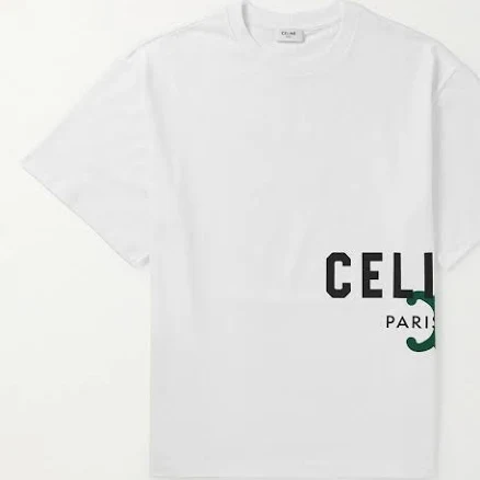 CELINE Logo-Print Cotton-Jersey T-Shirt - Men - White T-shirts - XXL