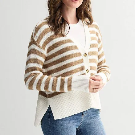 SONOMA Goods For Life Women's Side Slit Button Front Cardigan