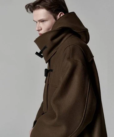 NOIRER Oversized Hooded Duffle Coat