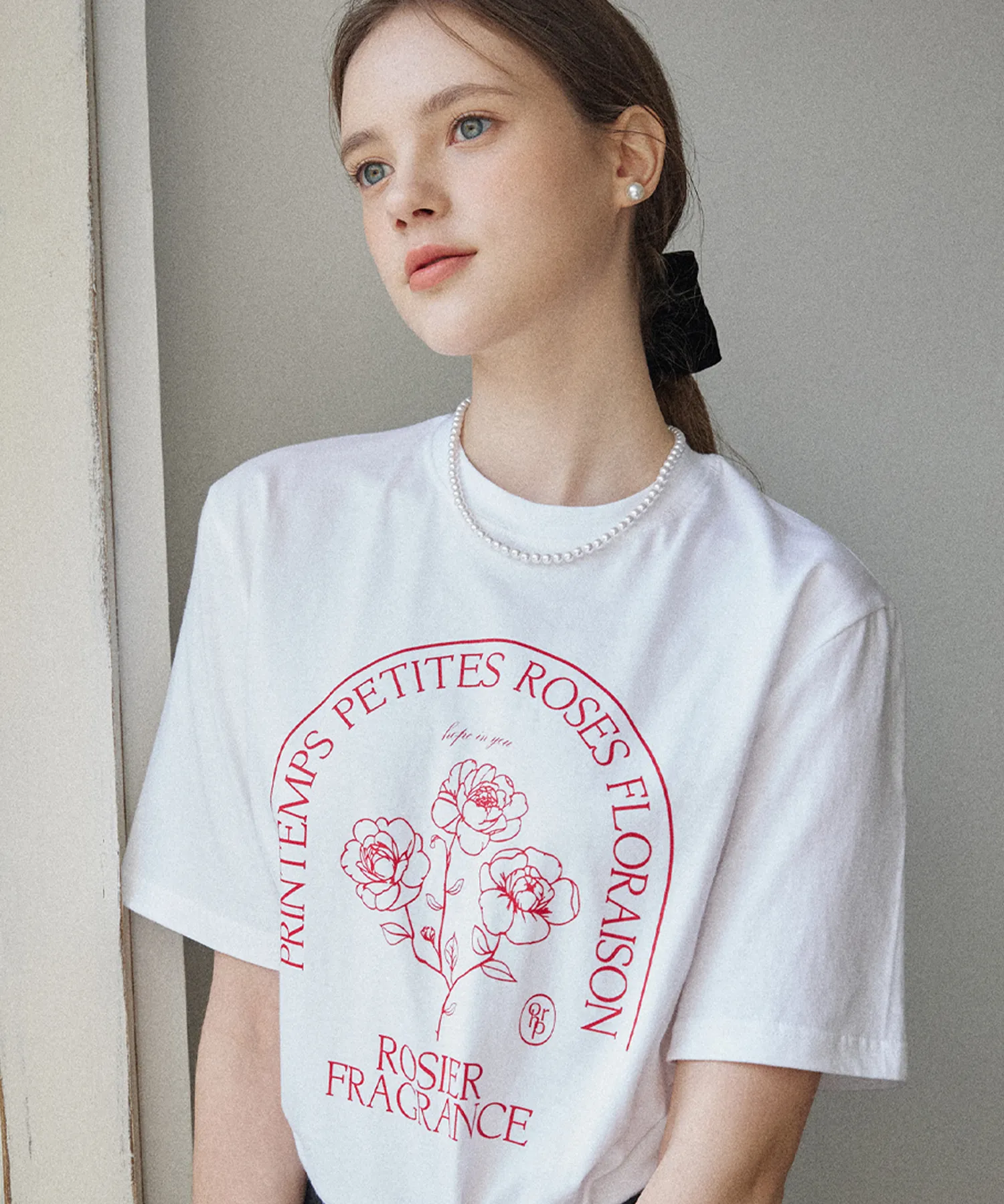 Bell Rose T-Shirt - Light Gray