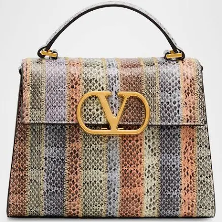 Valentino Garavani VSling Snakeskin Top-Handle Bag, Rose, Women's, Handbags & Purses Top Handle Bags