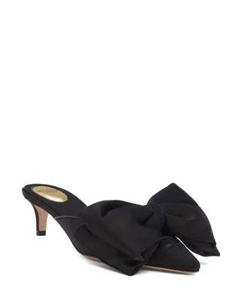 Valentino Garavani Yolande Bow Pointed Toe Mule Pump in Black at Nordstrom, Size 8Us