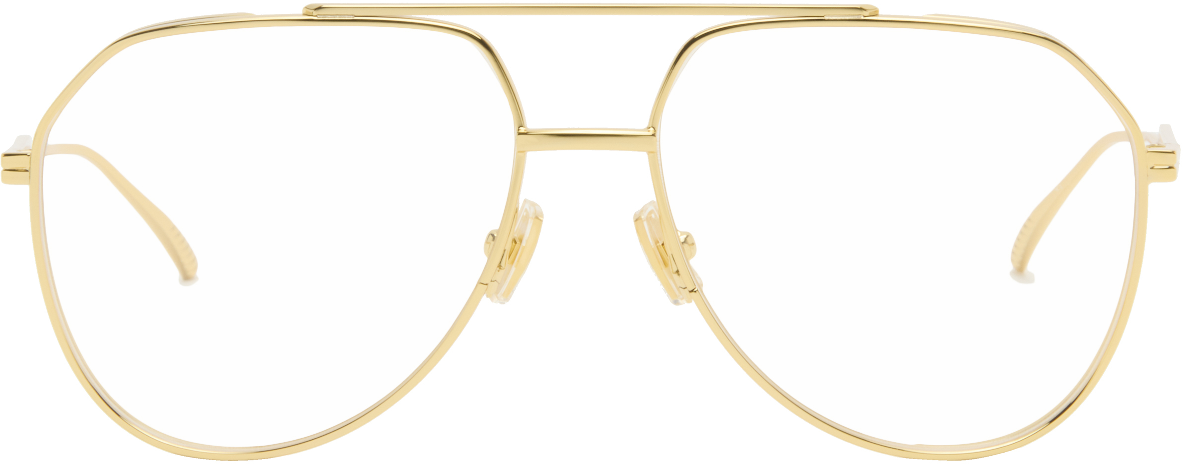Gold Rectangular Ribbon Glasses
