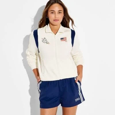 USA Fleece Graphic Athletic Zip-Up Sweatshirt