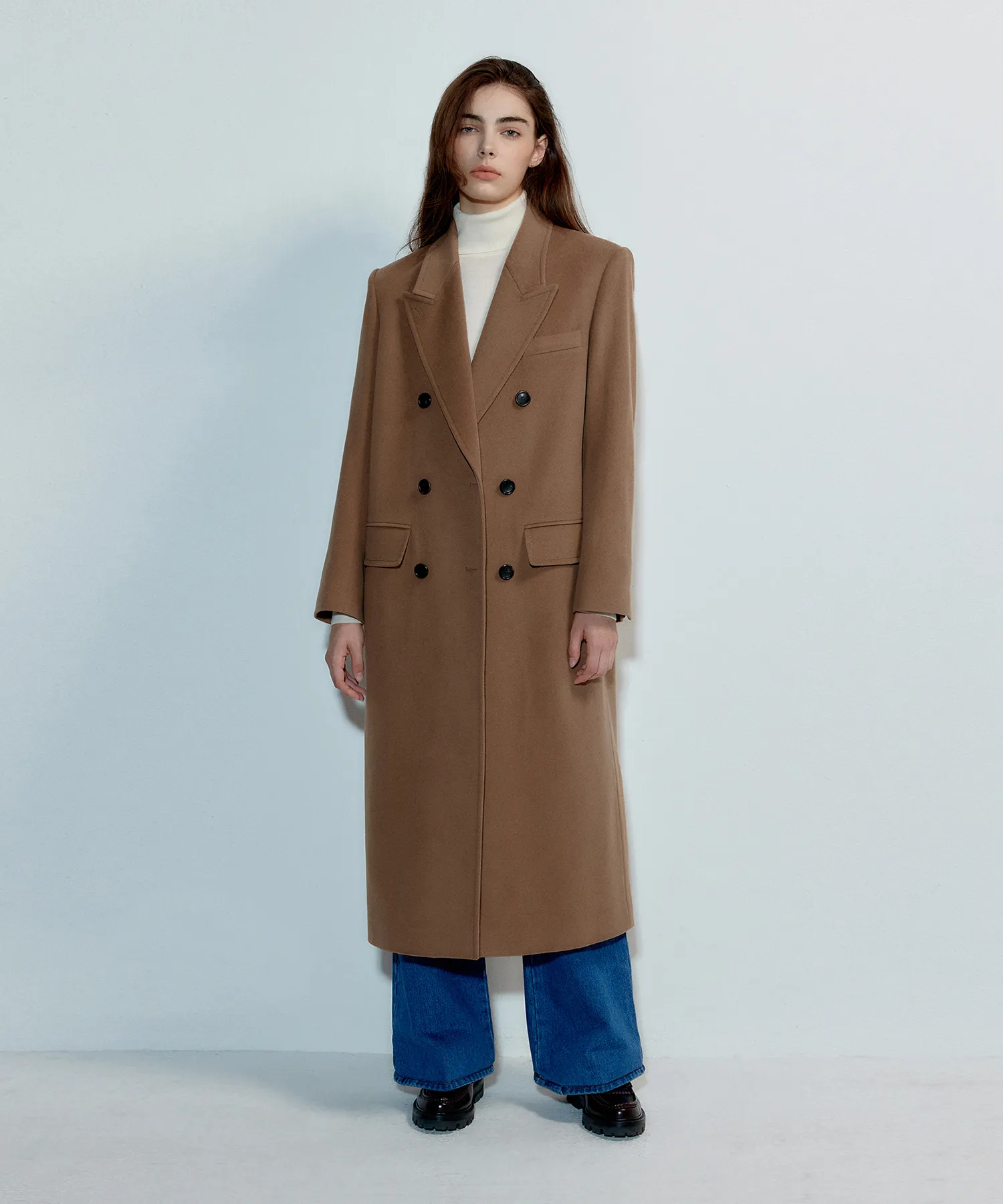 Wool Classic Long Coat Camel