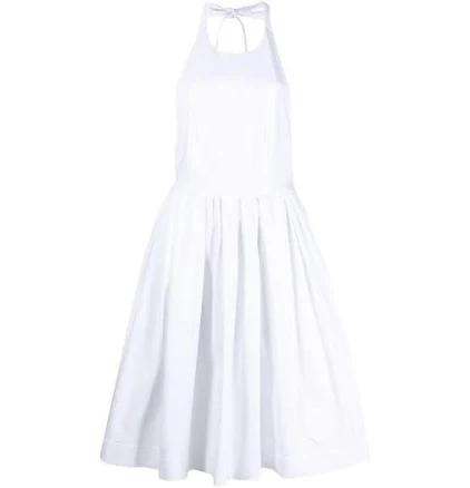 Prada Women's Cotton Jersey Tie-Neck Halter Dress