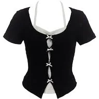 Ribbon Layered Short-Sleeve Cardigan CU520