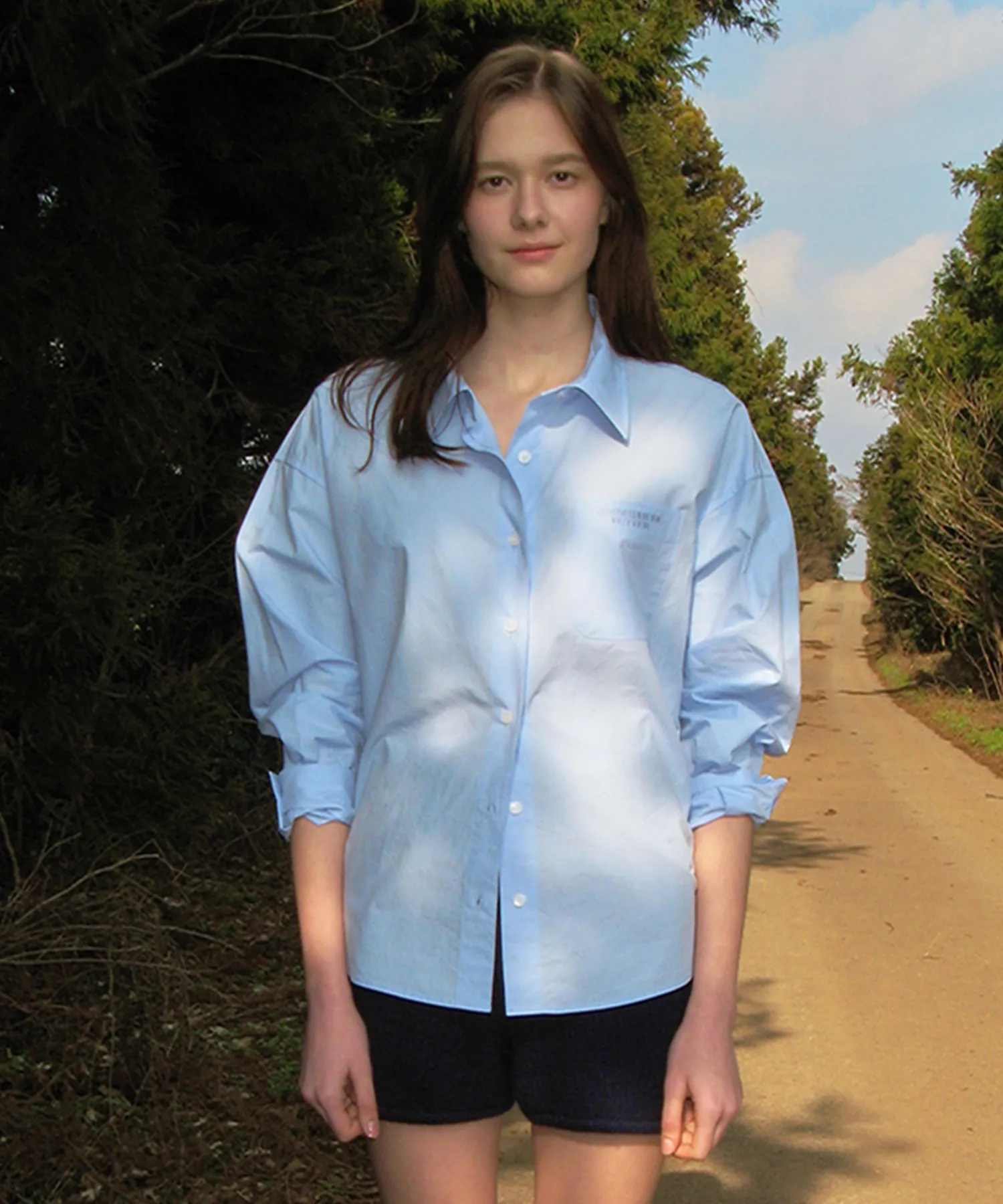 Classic cotton shirt - light blue