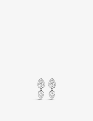 Joséphine Ronde D’aigrettes White-gold Drop Stud Earrings