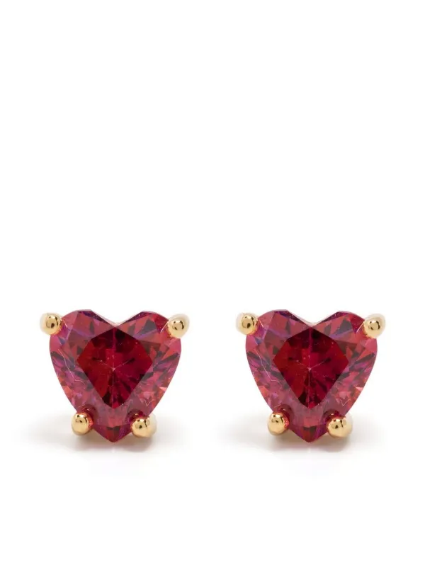 Una Crystal-heart Stud Earrings