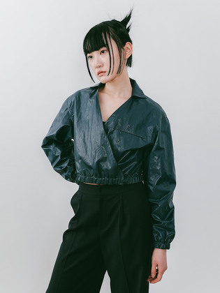 Vegan Leather Shirt Jacket