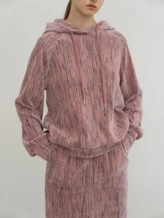 RE RHEE VELVET CORDUROY HOOD PINK by W Concept