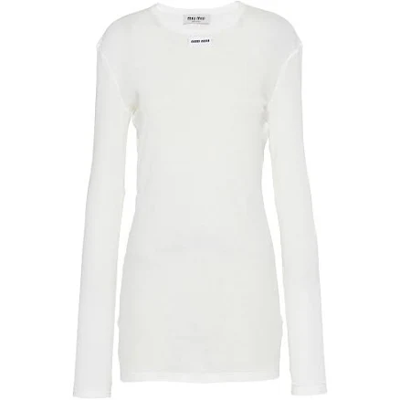 Miu Miu Ribbed Knit Jersey Dress