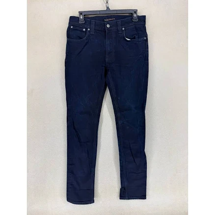 Nudie Jeans Thin Finn Black Ring Organic Cotton Blend Slim Fit Men's