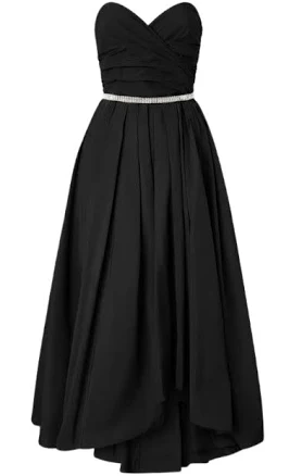 Pinko Black GATHERED A-LINE BELTED DRESS