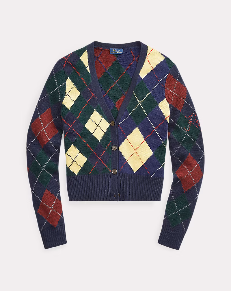 Argyle Wool Cardigan