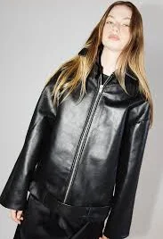 Belted Black Leather Jacket — Studio Cut