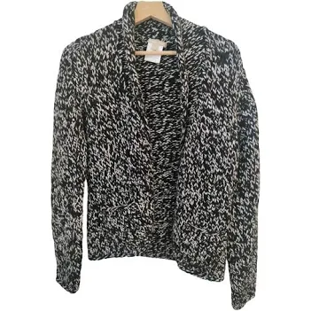 Michael Kors Black & White Heathered Cashmere Jacket Size S