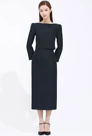 Wool Silk Pencil Skirt