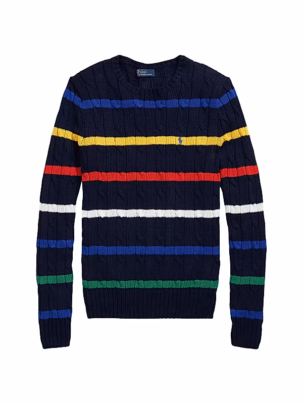 Striped Cable Knitted Sweater