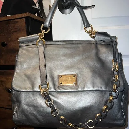 Dolce & Gabbana Bags | Gorgeous Dolce & Gabbana Miss Sicily Tote! | Color: Gray/Silver | Size: Os | Amberrenee710's Closet